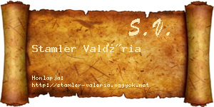 Stamler Valéria névjegykártya