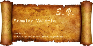 Stamler Valéria névjegykártya